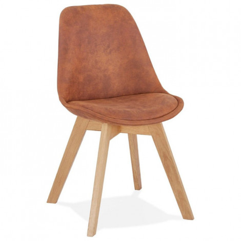 Chaise Design "Mirka" 85cm Marron & Naturel|Chaise|Paris Prix
