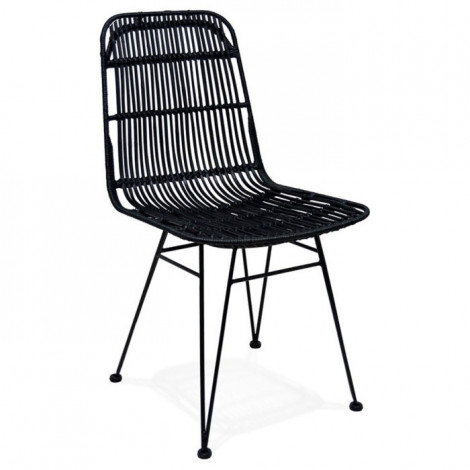 Chaise Design en Rotin "Caracas" 88cm Noir|Chaise|Paris Prix