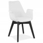 Chaise Design avec Accoudoirs "Baum" 82cm Blanc & Noir|Chaise|Paris Prix