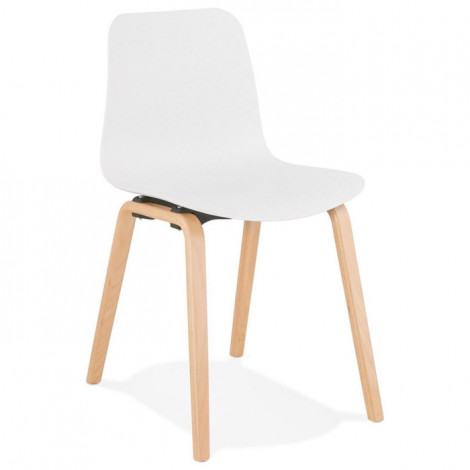 Chaise Design "Sparkling" 81cm Blanc & Naturel|Chaise|Paris Prix