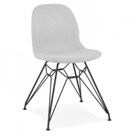 Chaise Design Tissu "Quebec" 83cm Gris & Noir|Chaise|Paris Prix