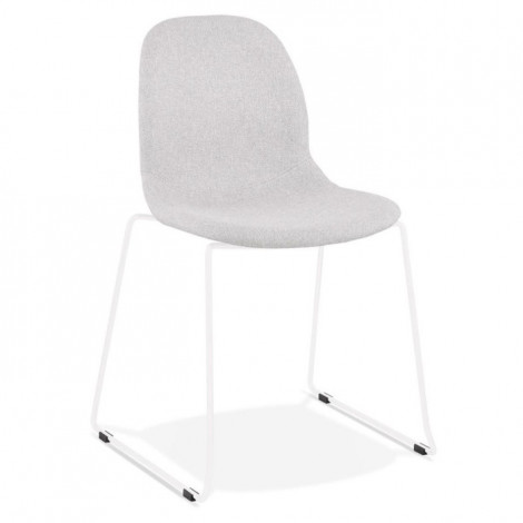 Chaise Design en Tissu "Clova" 85cm Gris & Blanc|Chaise|Paris Prix