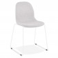 Chaise Design en Tissu "Clova" 85cm Gris & Blanc|Chaise|Paris Prix