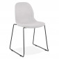 Chaise Design en Tissu "Clova" 85cm Gris & Noir|Chaise|Paris Prix