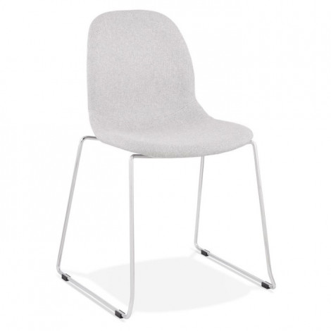 Chaise Design en Tissu "Sluna" 85cm Gris & Chromé|Chaise|Paris Prix