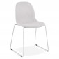 Chaise Design en Tissu "Sluna" 85cm Gris & Chromé|Chaise|Paris Prix