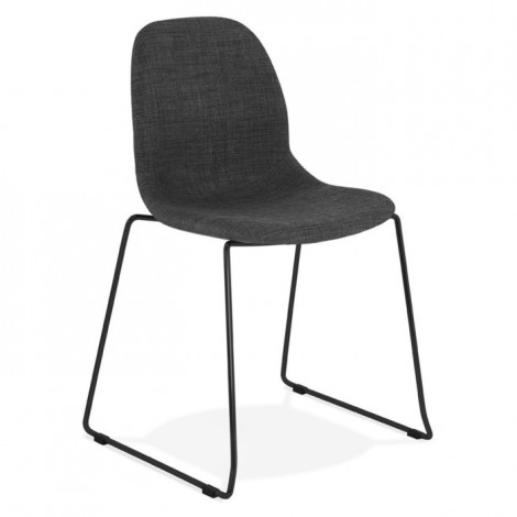 Chaise Design en Tissu "Sluna" 85cm Gris & Noir|Chaise|Paris Prix