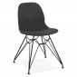 Chaise Design en Tissu "Sandes" 83cm Gris & Noir|Chaise|Paris Prix