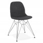 Chaise Design Tissu "Sandes" 83cm Gris & Chromé|Chaise|Paris Prix