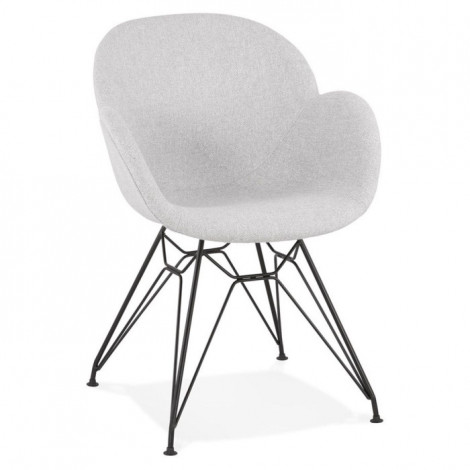 Chaise Design en Tissu "Holly" 85cm Gris & Noir|Chaise|Paris Prix