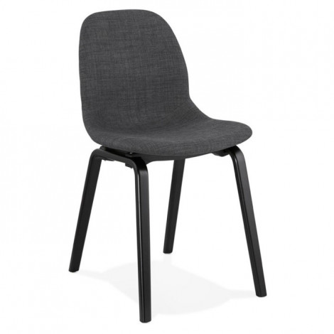 Chaise Design en Tissu "Tikel" 81cm Gris Foncé & Noir|Chaise|Paris Prix