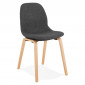 Chaise Design en Tissu "Tikel" 81cm Gris Foncé & Naturel|Chaise|Paris Prix