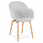 Chaise Design en Tissu "Fiano" 88cm Gris & Naturel|Chaise|Paris Prix