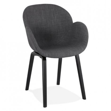 Chaise Design Tissu "Fiano" 88cm Gris Foncé & Noir|Chaise|Paris Prix