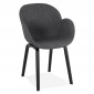 Chaise Design Tissu "Fiano" 88cm Gris Foncé & Noir|Chaise|Paris Prix