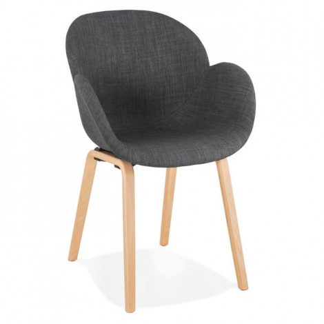 Chaise Design Tissu "Fiano" 88cm Gris Foncé & Naturel|Chaise|Paris Prix