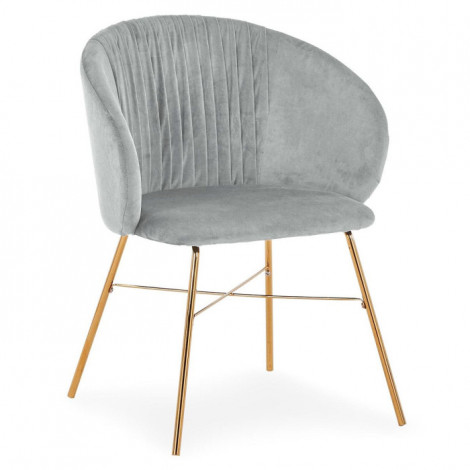 Chaise Design en Velours "Kanye" 80cm Argent|Chaise|Paris Prix