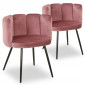 Lot de 2 Chaises Design Velours "Agal" 75cm Rose|Chaise|Paris Prix