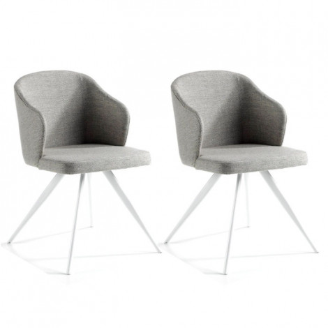 Lot de 2 Chaises Design "Sandro" 82cm Gris & Blanc|Chaise|Paris Prix