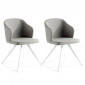 Lot de 2 Chaises Design "Sandro" 82cm Gris & Blanc|Chaise|Paris Prix