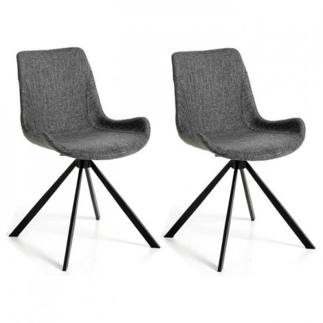 Lot de 2 Chaises Design "Dario" 82cm Gris & Noir|Chaise|Paris Prix