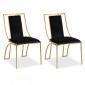 Lot de 2 Chaises en Velours "Lopin" 90cm Noir|Chaise|Paris Prix