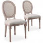 Lot de 2 Chaises Médaillon Cannage "Versailles" 96cm Beige|Chaise|Paris Prix