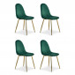 Lot de 4 Chaises en Velours "Waynor" 87cm Vert|Chaise|Paris Prix