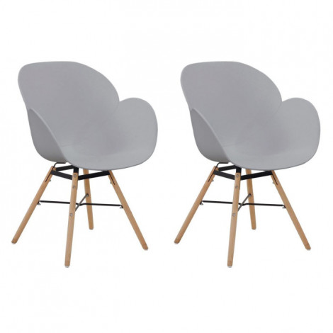 Lot de 2 Chaises Design "Amalia" 83cm Gris|Chaise|Paris Prix