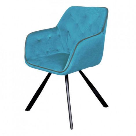 Chaise Design en Velours "Eann" 85cm Bleu|Chaise|Paris Prix
