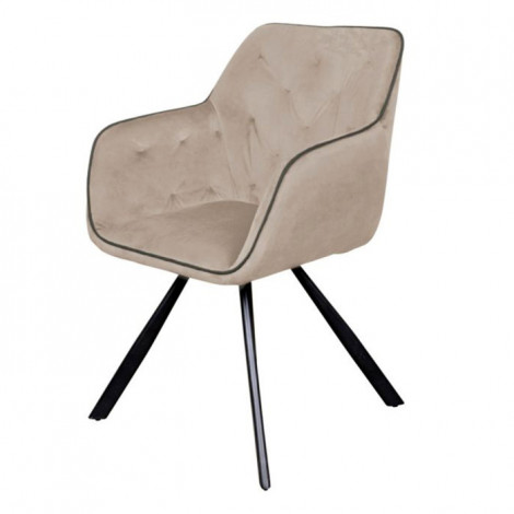Chaise Design en Velours "Eann" 85cm Crème|Chaise|Paris Prix