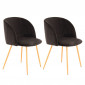 Lot de 2 Chaises en Velours "Celina" 84 cm Noir|Chaise|Paris Prix