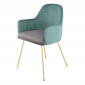Chaise Déco en Velours "Richard" 85cm Vert & Gris|Chaise|Paris Prix
