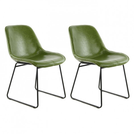 Lot de 2 Chaises Design "Cora" 81cm Vert|Chaise|Paris Prix