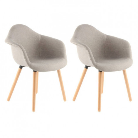 Lot de 2 Chaises Design "Winston" 80cm Beige|Chaise|Paris Prix