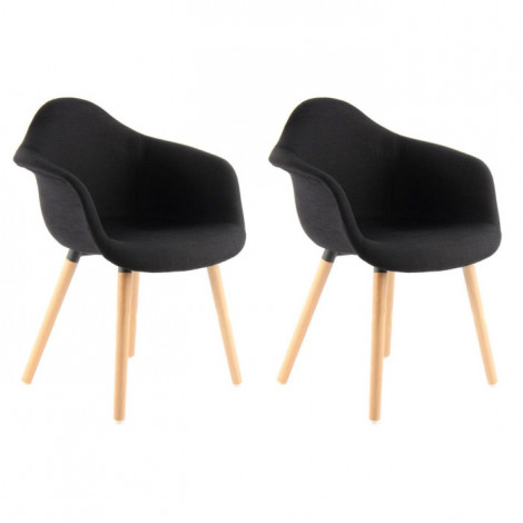 Lot de 2 Chaises Design "Winston" 80cm Noir|Chaise|Paris Prix