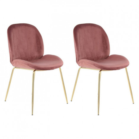 Lot de 2 Chaises Design "Charlize" 90cm Rose & Or|Chaise|Paris Prix