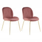 Lot de 2 Chaises Design "Charlize" 90cm Rose & Or|Chaise|Paris Prix