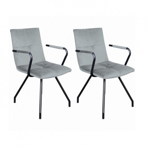 Lot de 2 Chaises Rétro "Eaden" 87cm Gris|Chaise|Paris Prix