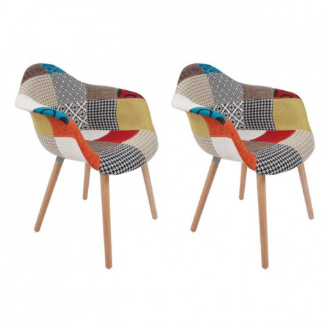 Lot de 2 Chaises Déco "Dave" 80cm Multicolore|Chaise|Paris Prix