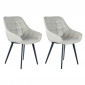 Lot de 2 Chaises Rétro "Demi" 88cm Gris & Noir|Chaise|Paris Prix