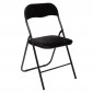 Chaise Pliante en Velours "Basic" 79cm Noir|Chaise|Paris Prix
