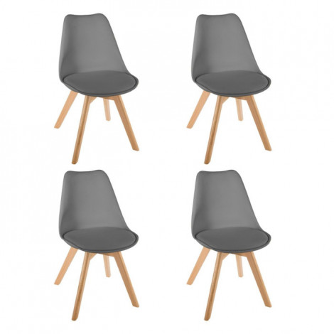 Lot de 4 Chaises Scandinave "Baya" 81cm Gris|Chaise|Paris Prix