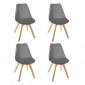 Lot de 4 Chaises Scandinave "Baya" 81cm Gris|Chaise|Paris Prix