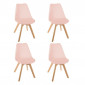 Lot de 4 Chaises Scandinave "Baya" 81cm Rose Poudré|Chaise|Paris Prix