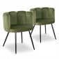 Lot de 2 Chaises Design Velours "Agal" 75cm Kaki|Chaise|Paris Prix