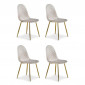 Lot de 4 Chaises en Velours "Waynor" 87cm Taupe|Chaise|Paris Prix