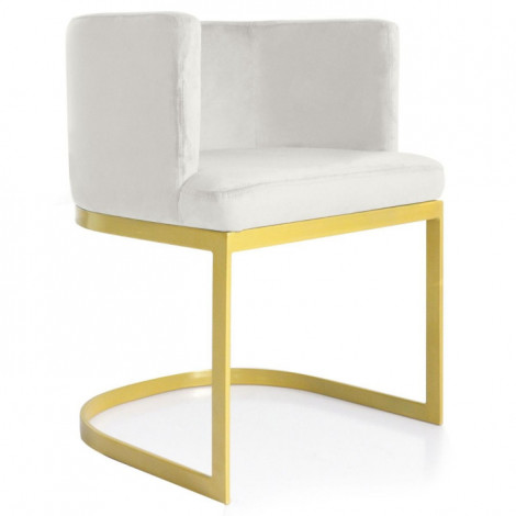 Chaise Design en Velours "Noemy" 75cm Blanc|Chaise|Paris Prix