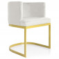 Chaise Design en Velours "Noemy" 75cm Blanc|Chaise|Paris Prix