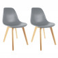 Lot de 2 Chaises Scandinave "Coquil" 82cm Gris|Chaise|Paris Prix